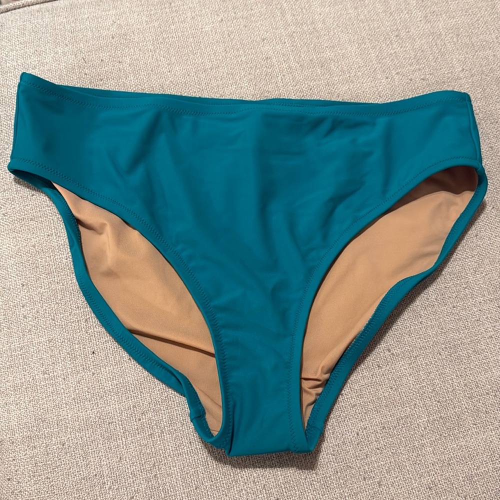 J. Crew Factory Bikini Swim Bottom Size Med. Green/Blue Color NWT
